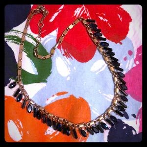 J. Crew Navy Blue Rhinestone Necklace